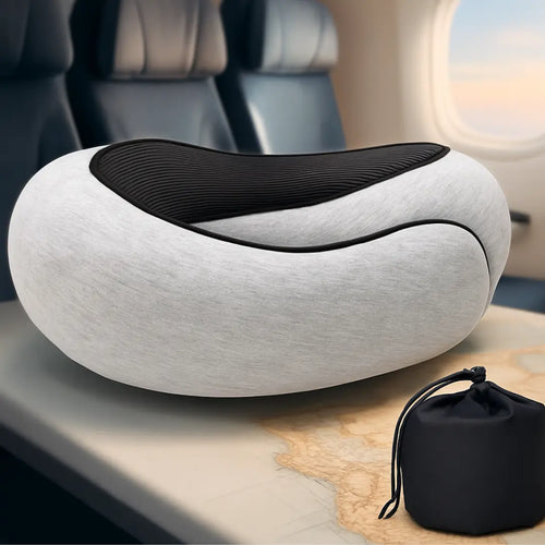 Oreiller de voyage Olyneia en mousse à mémoire de forme – soutien cervical 360° – format compact