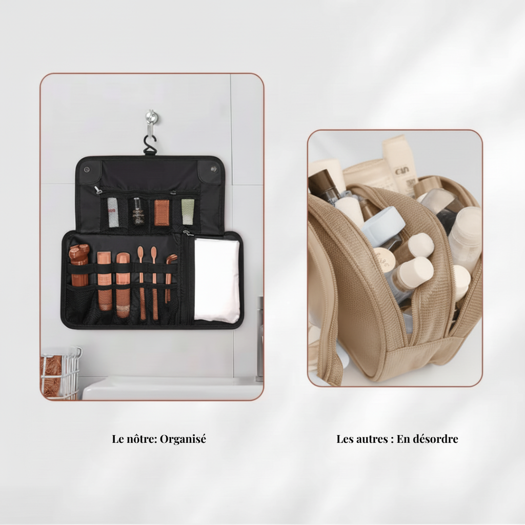 Travel Toiletry Bag for men, PU Leather Water Resistant  Universal Personal Hygiene Bag Roll Up Dopp Kit,Travel Essentials Olyneia