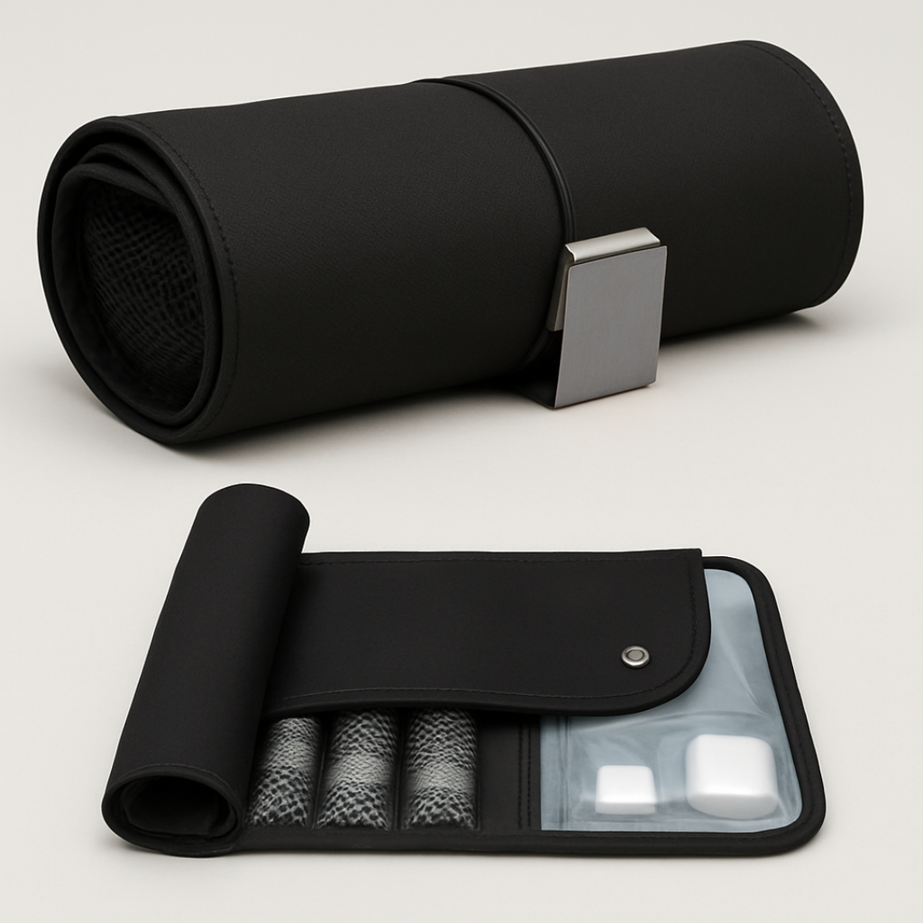 Travel Toiletry Bag for men, PU Leather Water Resistant  Universal Personal Hygiene Bag Roll Up Dopp Kit,Travel Essentials Olyneia