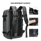 Dos respirant alvéolé sac cabine Voyageur Alpha — bretelles rembourrées ergonomiques et poche arrière sécurisée — Olyneia