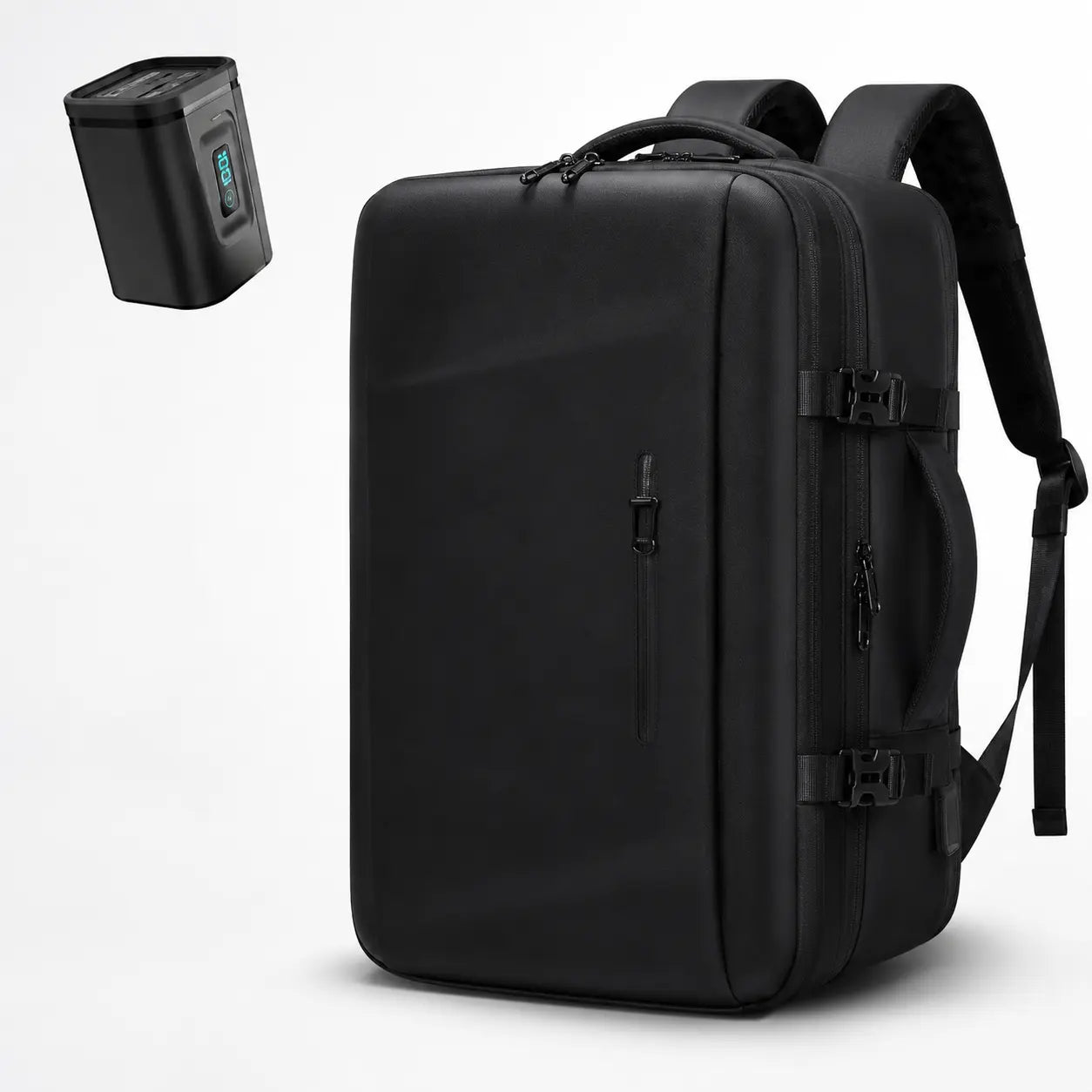 Sac cabine Olyneia Voyageur Connect 55L noir avec pompe USB rechargeable incluse